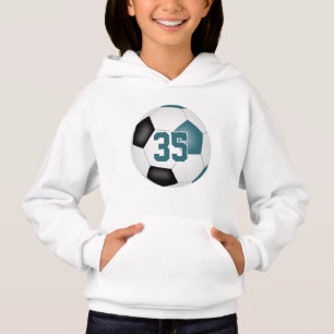 teal black team colours jersey number soccer