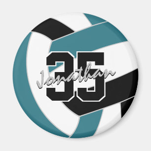 teal black volleyball team colours gifts magnet
