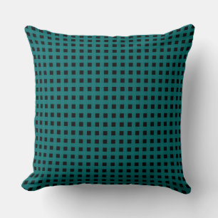 Teal Black Weave Pattern Cushion