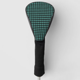 Teal Black Weave Pattern Golf Head Cover