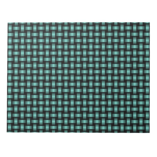 Teal Black Weave Pattern Notepad (Front)