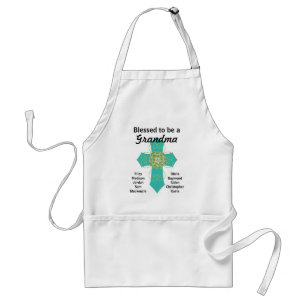 Teal Blessed to be a Grandma Apron