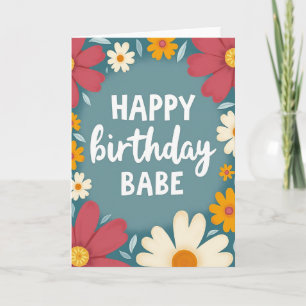 Teal Bloom Birthday Card