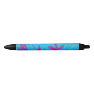 Teal Bloom Breeze Black Ink Pen