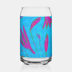 Teal Bloom Breeze Can Glass