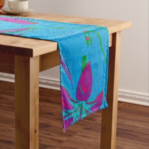 Teal Bloom Breeze Short Table Runner