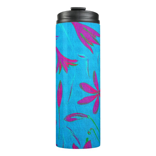 Teal Bloom Breeze Thermal Tumbler (Front)
