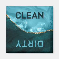 Teal Blue Agate Clean Dirty Dishwasher