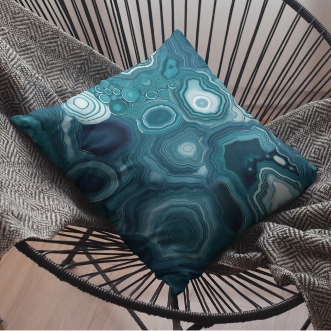 Teal Blue Agate Stone  Cushion (Creator Uploaded)