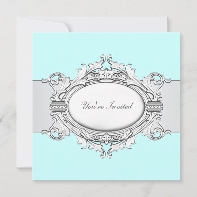 Teal Blue All Occasion Party Invitation Template (Front)
