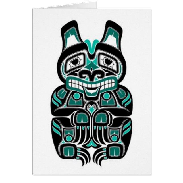 Teal Blue and Black Haida Spirit Bear (Front)