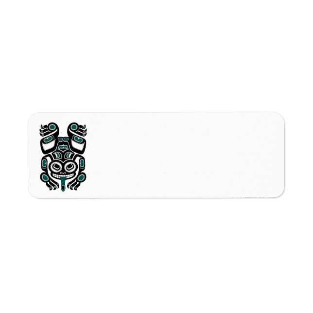 Teal Blue and Black Haida Spirit Tree Frog (Front)