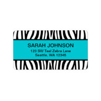Teal Blue and Black Zebra