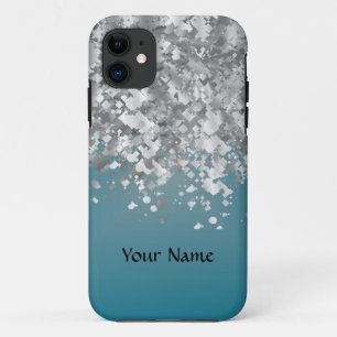 Teal blue and faux glitter Case-Mate iPhone case
