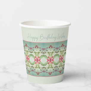 Teal Blue And Light Green  Paper Cups
