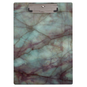 Teal Blue and Purple Fluorite Marble Clipboard