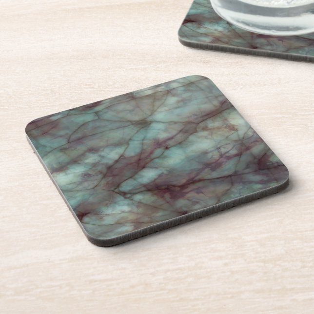 Teal Blue and Purple Fluorite Marble Coaster (Left Side)