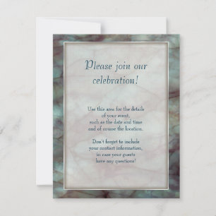 Teal Blue and Purple Fluorite Marble Invitation