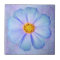 Teal Blue and Violet Daisy on Purple Watercolor