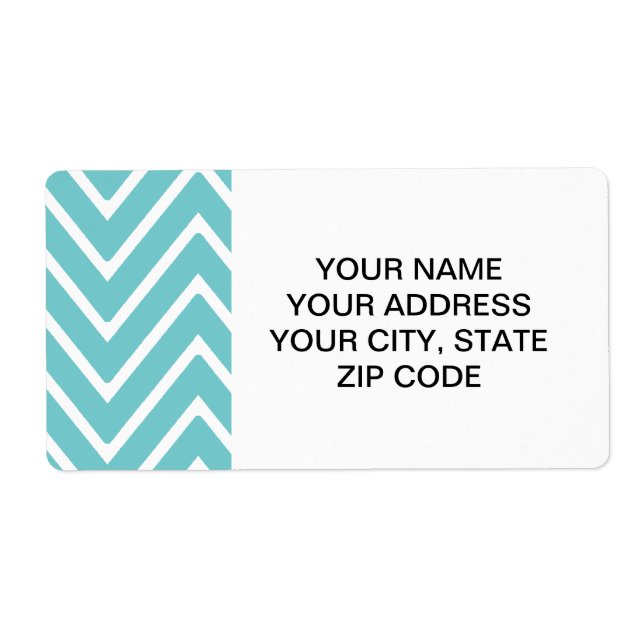 Teal Blue and White Chevron Pattern 2 (Front)