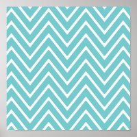 Teal Blue and White Chevron Pattern 2
