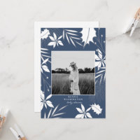 Teal Blue B/W Photo Baby Shower