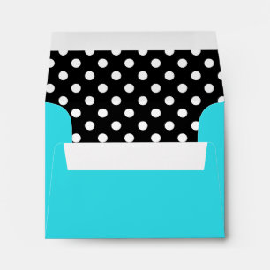 Teal Blue Black and White Polka Dot Envelopes