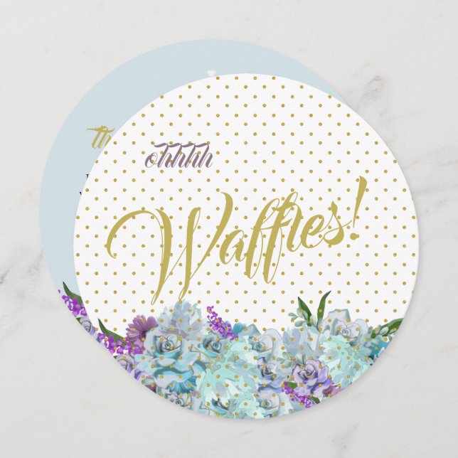 Teal Blue Bouquet Wedding Suite Brunch Reception Invitation (Front/Back)