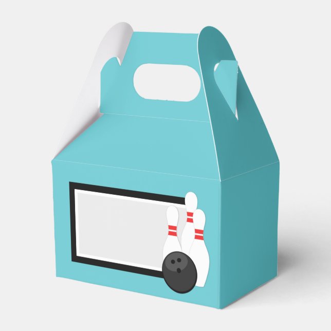 Teal Blue Bowling Favour Boxes (Front Side)