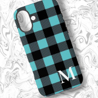 Teal Blue Buffalo Plaid Check