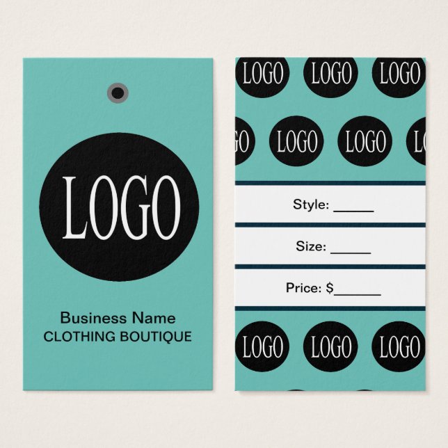 Teal Blue Cheap Price Tags (Front & Back)