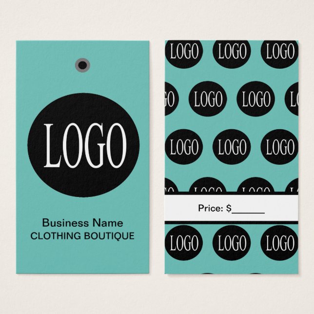 Teal Blue Cheap Price Tags (Front & Back)