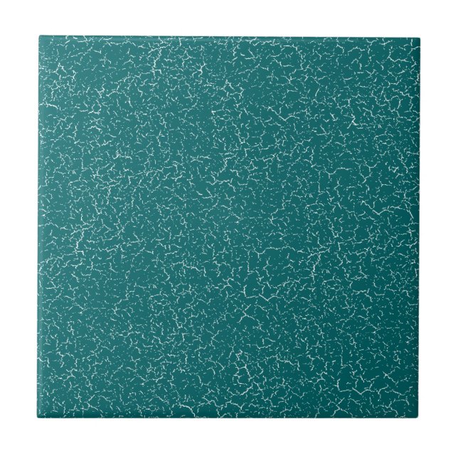 Teal Blue Crackle Glaze Solid Color Tile (Front)