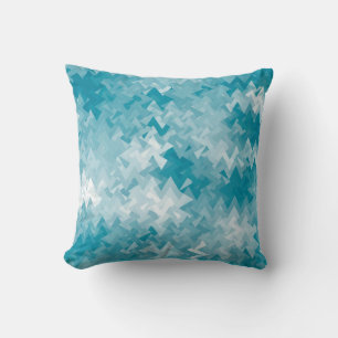 Teal Blue Crystal Pattern Cushion