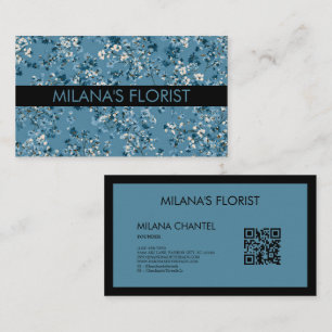 Teal Blue Daisy Modern Trendy Flower Florist Business Card