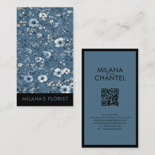 Teal Blue Daisy Modern Trendy Flower Florist Business Card