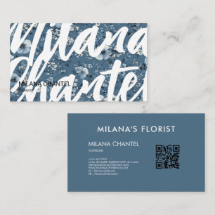 Teal Blue Daisy Modern Trendy Flower Florist Business Card
