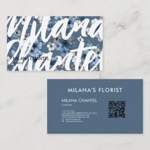 Teal Blue Daisy Modern Trendy Flower Florist Business Card