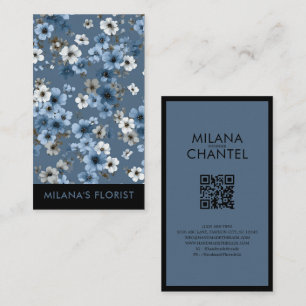 Teal Blue Daisy Modern Trendy Flower Florist Business Card