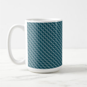 TEAL BLUE DIAMOND FLORAL PATTERN COFFEE MUG