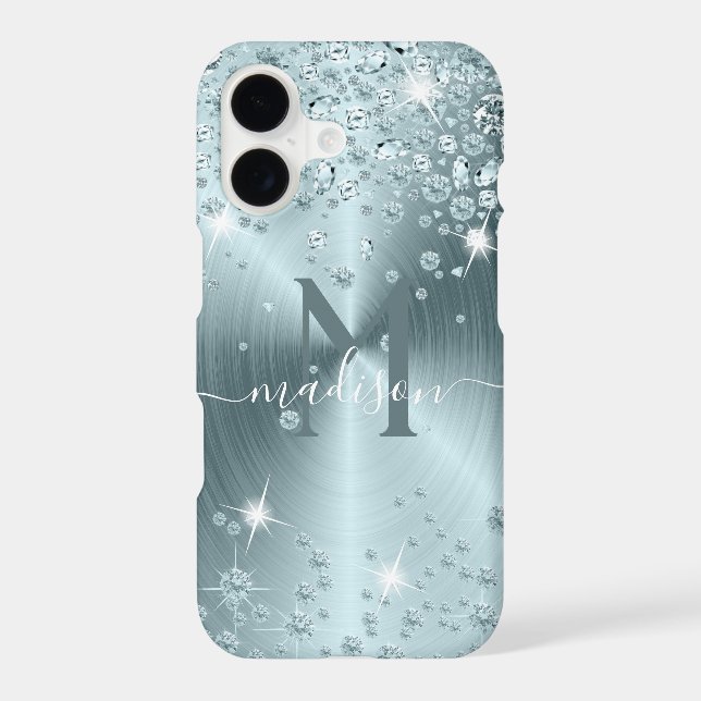 Teal Blue Diamonds - Personalised (Back)