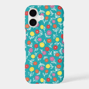 Teal Blue Floral Ditsy iPhone Case