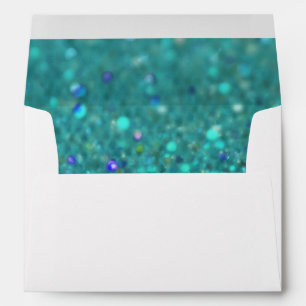 Teal Blue Glitter Envelopes
