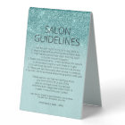 Teal Blue Glitter Health Safety Hair Salon Covid