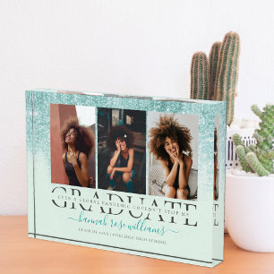 Teal Blue Glitter   Pandemic Graduate Photo Block