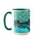 Teal Blue Gold Glitter Marble Aqua Turquoise Mug