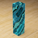 Teal Blue Gold Marble Turquoise Wine Box<br><div class="desc">Wine Boxes with Agate Teal Blue Gold Glitter Marble Aqua Turquoise Geode Customisable Gift - or Add Your Name / Text - Make Your Special Gift ! Resize and move or remove / add text / elements with Customisation tool ! Design by MIGNED ! Please see my other projects /...</div>