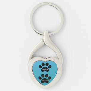 Teal Blue Gradient Always By My Side Tribute Key Ring