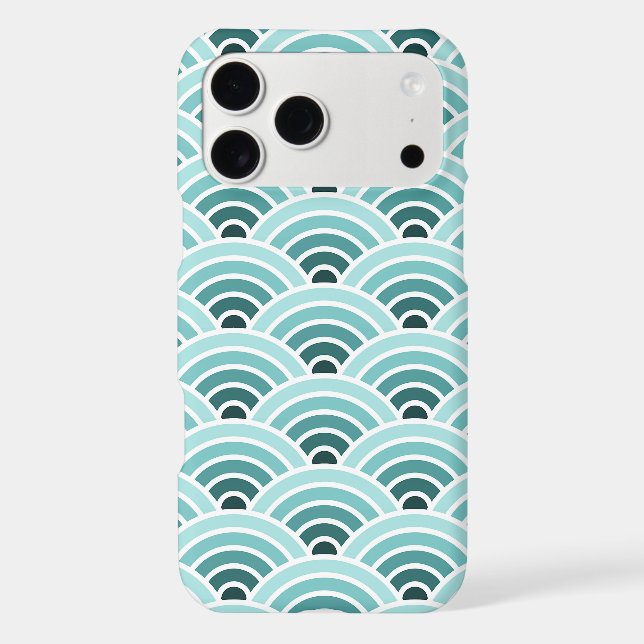 Teal Blue Green Concentric Waves Art Pattern (Back)
