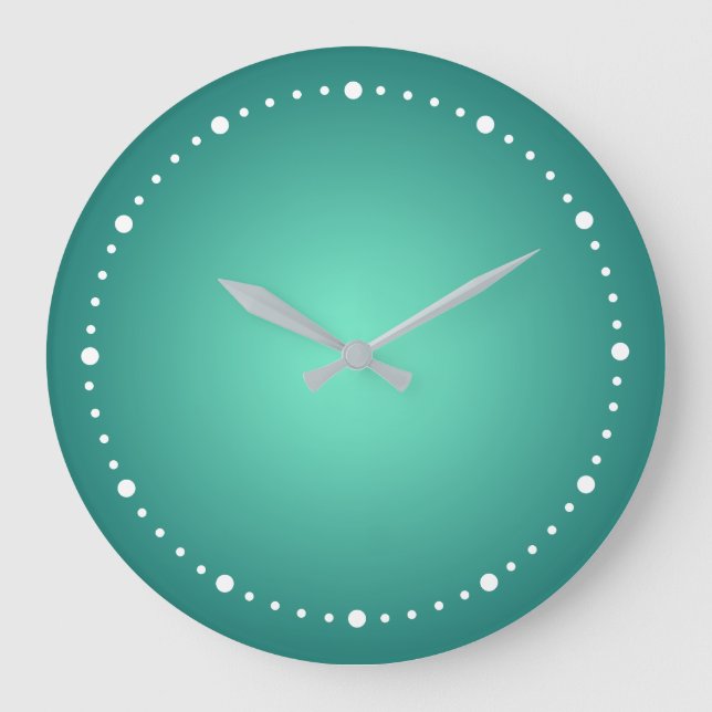 Teal Blue Green Light to Dark Shades  Large Clock (Front)